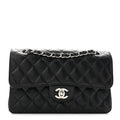 Caviar Quilted Small Double Flap Black