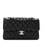 Caviar Quilted Small Double Flap Black