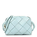 Lambskin Maxi Intrecciato Small Cassette Camera Bag Teal Washed