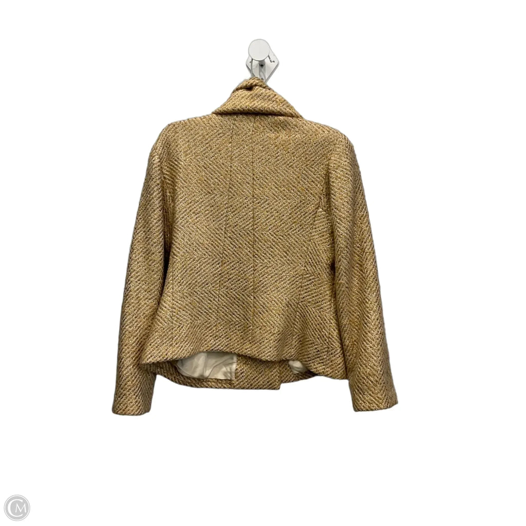 Blazer Luxury Designer By Chanel In Gold, Size: M