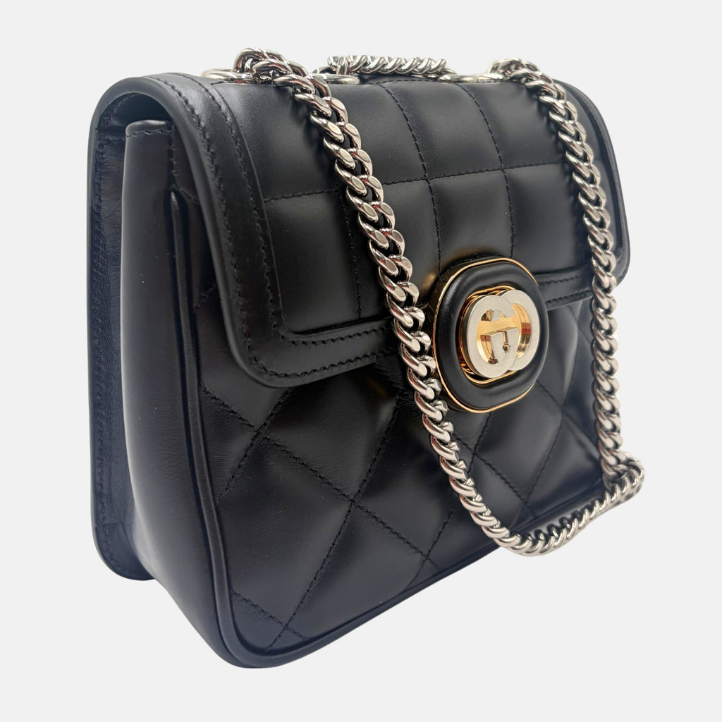 Deco Bag Black Leather Mini