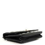 Pearly Lambskin Quilted Charms Wallet On Chain WOC Black