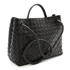Nappa Intrecciato Medium Andiamo Shoulder Bag Fondant