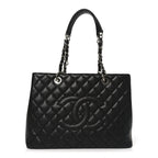 Caviar Quilted Grand Shopping Tote GST Black