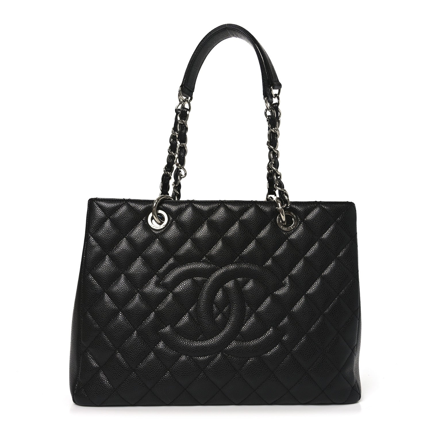 Caviar Quilted Grand Shopping Tote GST Black