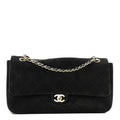 Suede Calfskin Small Souplissimo Maxi Flap Black