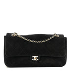 Suede Calfskin Small Souplissimo Maxi Flap Black