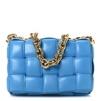 Lambskin Maxi Intrecciato Padded Chain Cassette Crossbody Bag Swimming Pool