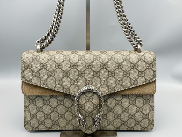 Gucci Dionysus Top Handle Chain Bag Gg Coated Canvas Beige Canvas Shoulder Bag Bag (Authentic Pre-Loved)