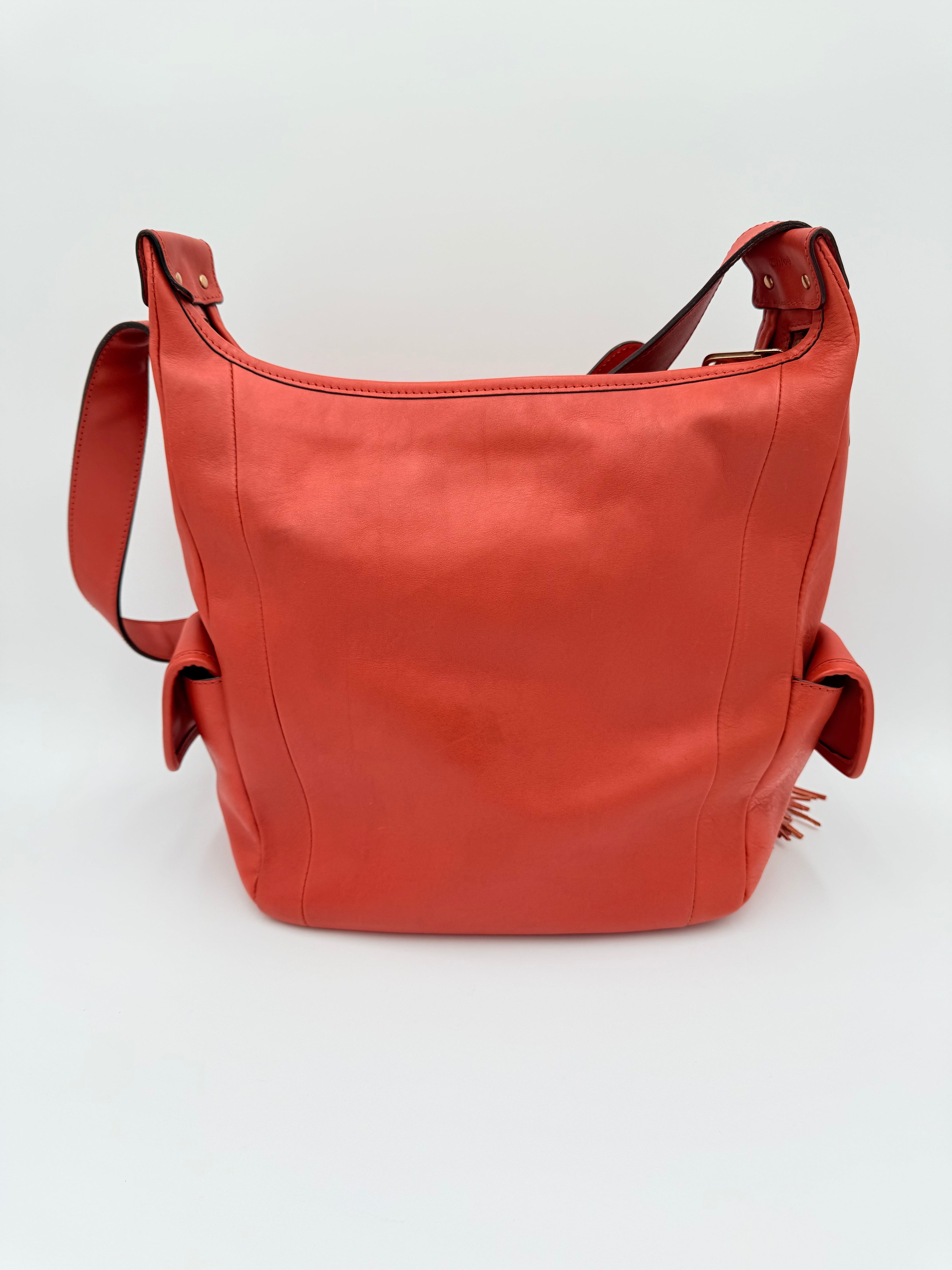 Handbag Luxury Designer By Chloe In Orange, Size:Large