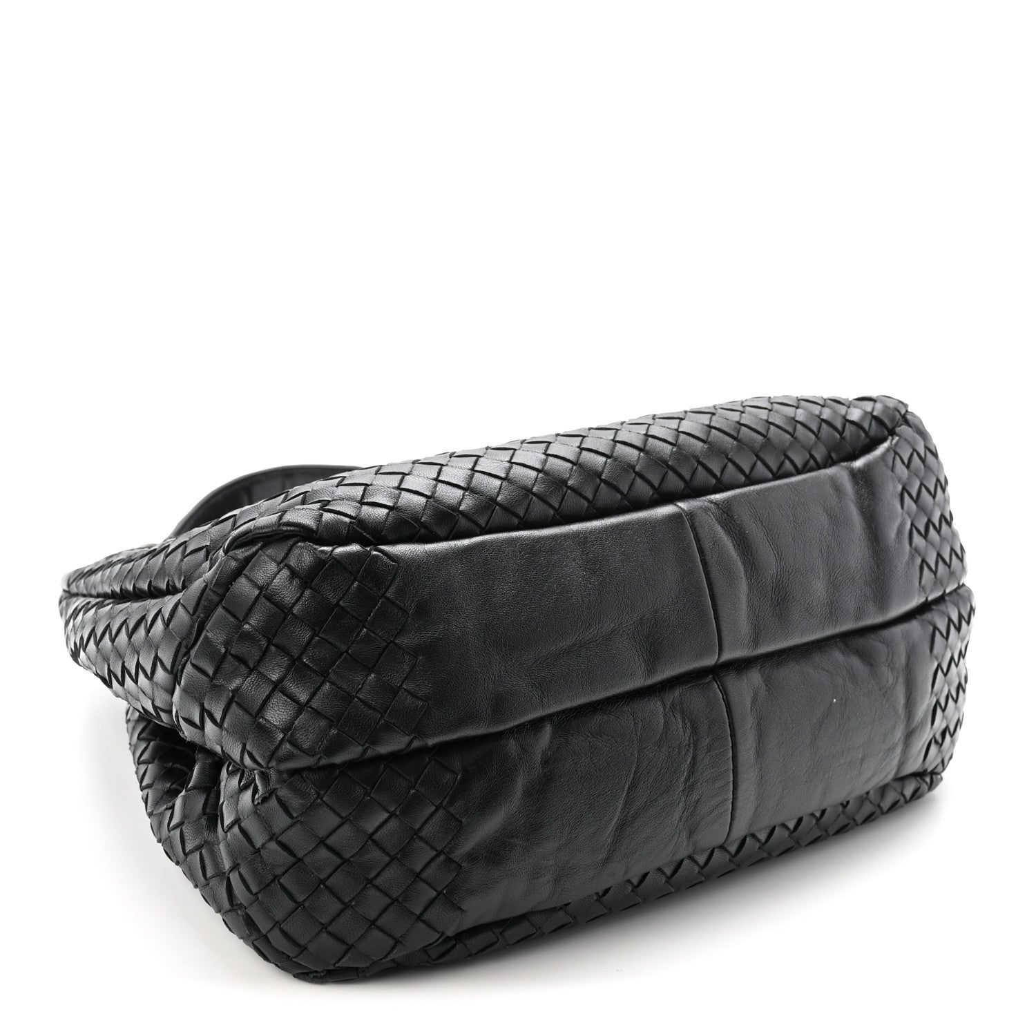 Nappa Intrecciato Medium Campana Shoulder Bag Black