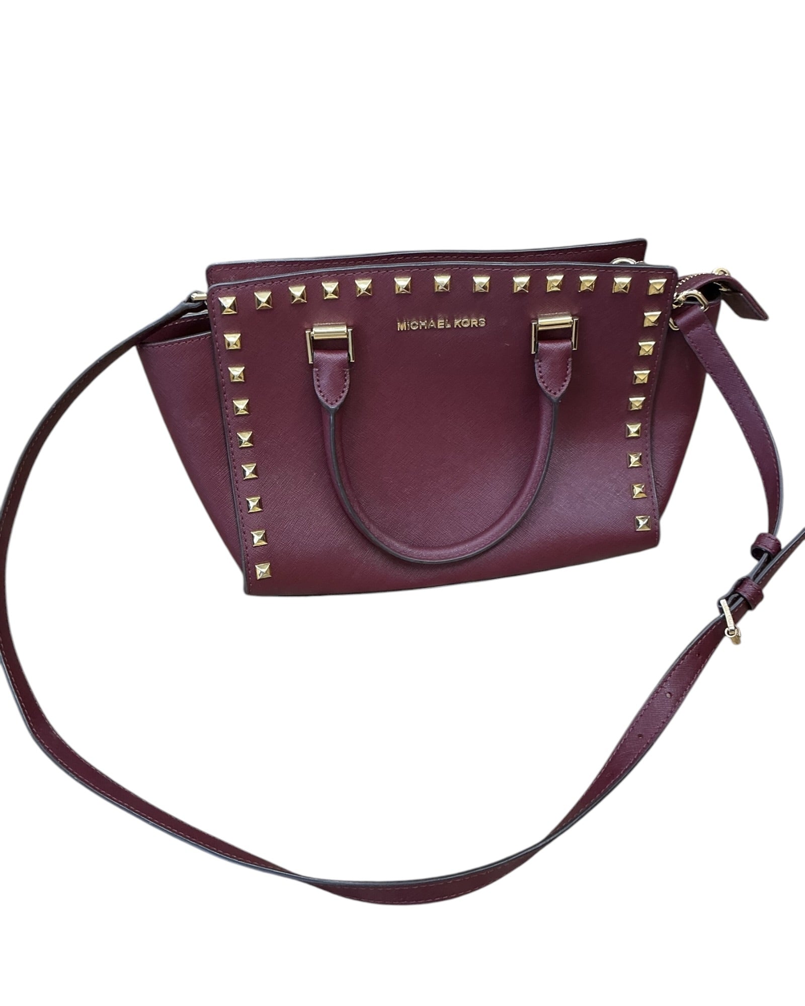 Handbag Designer By Michael Kors In Maroon, Size:Medium