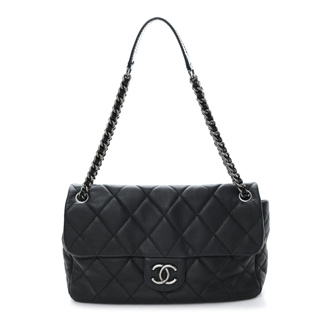 Caviar Quilted Coco Casual Flap Black