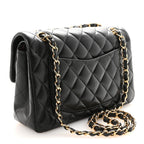 Lambskin Quilted Small Double Flap Black