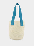 El Viajero Mini Straw Turquoise Leather Bag