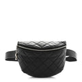 Grained Calfskin Quilted Waist Belt Bag Black