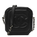 Calfskin CC Clock Camera Case Black