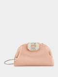 Powder Satin Camelia Clutch Bag