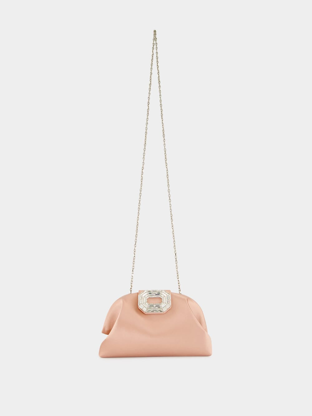 Powder Satin Camelia Clutch Bag