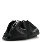 Bark Calfskin Embossed The Pouch Oversized Clutch Black