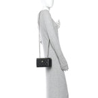 Caviar Quilted Small Vanity Case With Chain Black