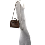 Nappa Intrecciato Small Andiamo Shoulder Bag Nocciola
