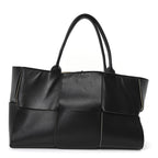 Nappa Maxi Intrecciato Medium Arco Tote Black White