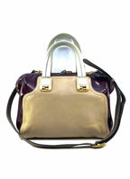 FENDI Tan Leather Two Tone Handbag