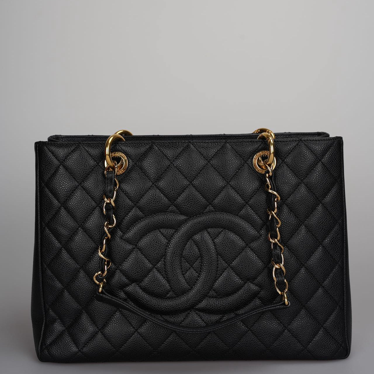 Chanel Black Grand Shopping Tote Black GST Bag Caviar 2012