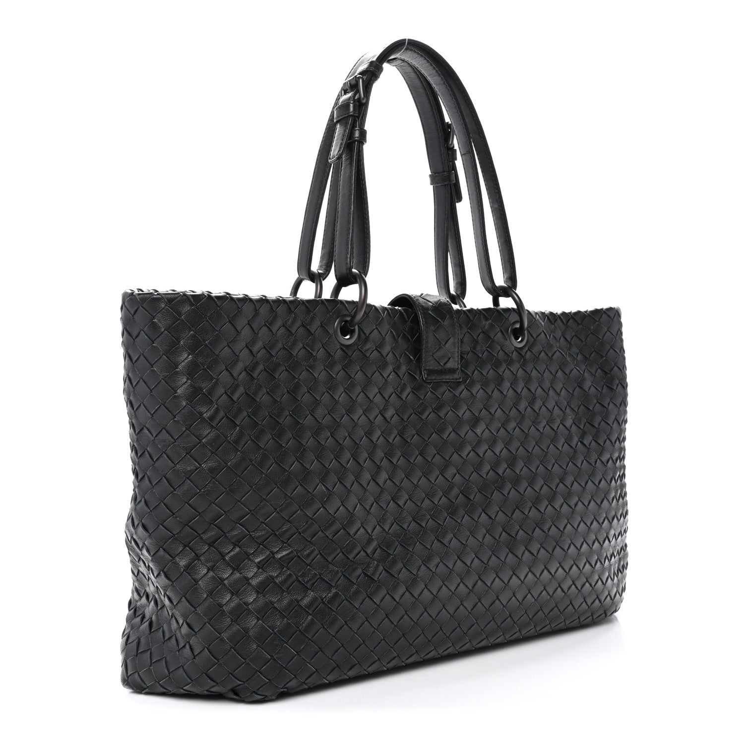Nappa Intrecciato Medium Roma Tote Black