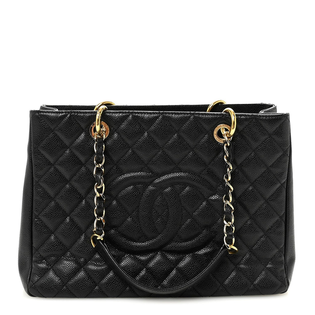Caviar Large CC Shoulder Bag Black
