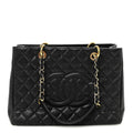 Caviar Large CC Shoulder Bag Black