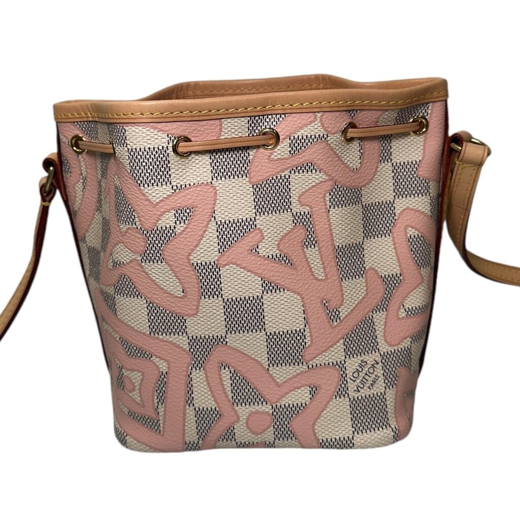 Louis Vuitton Damier Tahitienne Bucket Crossbody Bag Azur Nano