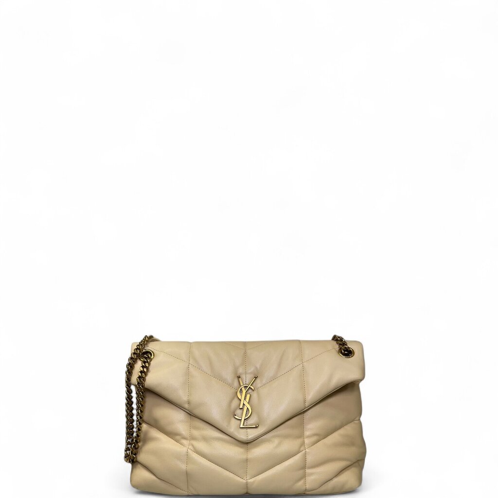 Saint Laurent YSL Loulou Puffer Shoulder Bag Jaune Pa Medium
