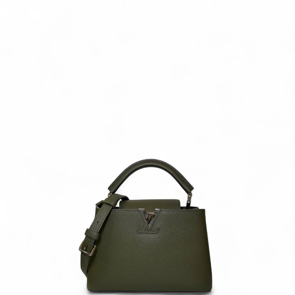 Louis Vuitton Capucines Top Handle Leather Bag Green BB