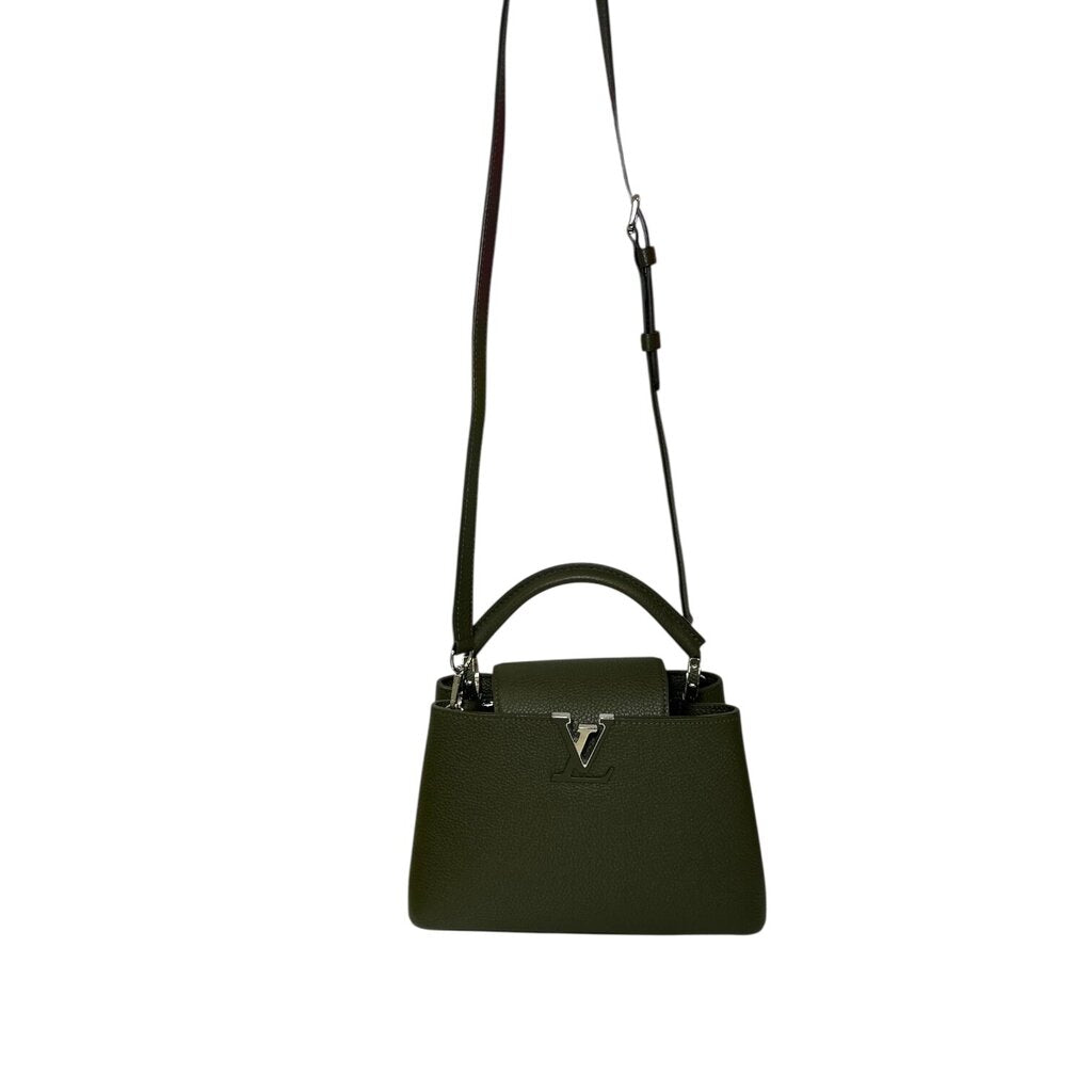 Louis Vuitton Capucines Top Handle Leather Bag Green BB