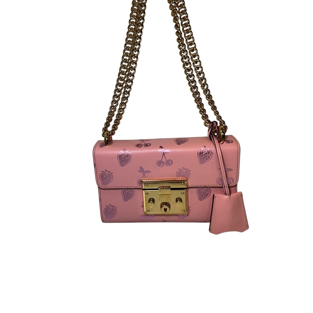 Gucci Padlock Berry Metallic Crossbody Pink