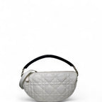 Christian Dior Lambskin Cannage Dior Vibe Hobo Bag White Medium