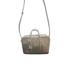 Celine Macadam Metallic Briefcase Laptop Case Silver OS