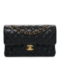 Caviar Quilted Small Double Flap Black