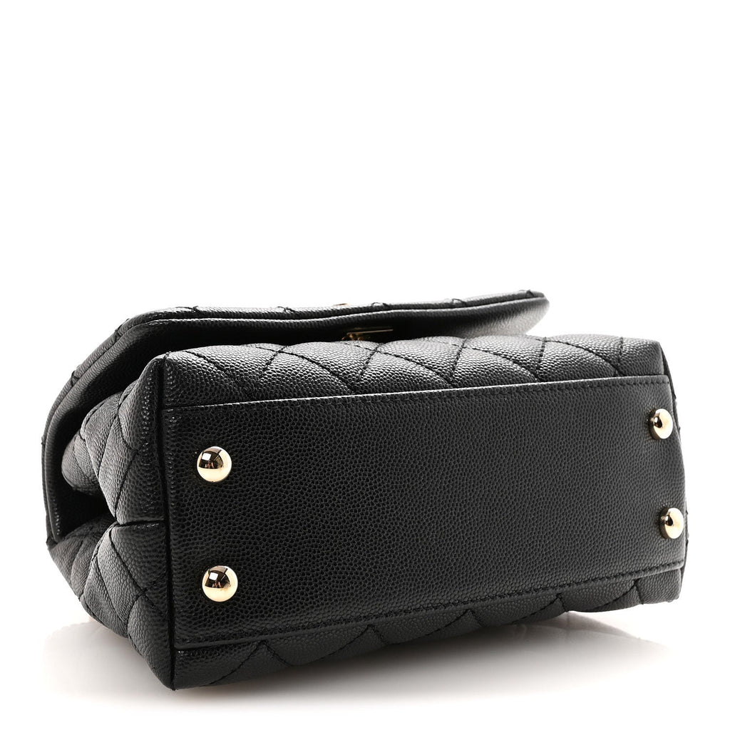 Caviar Quilted Extra Mini Coco Handle Flap Black