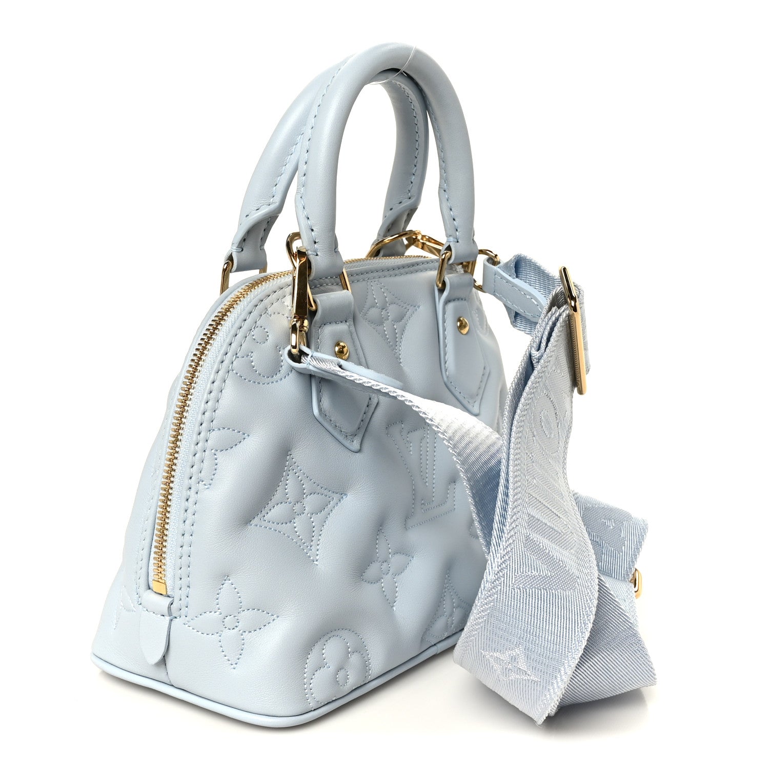 Calfskin Bubblegram Alma BB Ice Blue