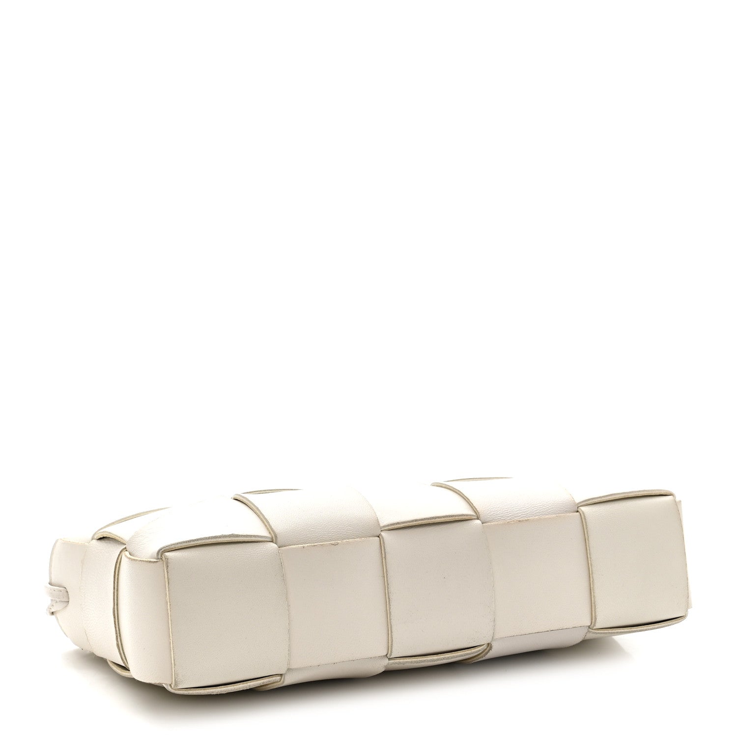 Calfskin Maxi Intrecciato Cassette Pouch On Strap Chalk
