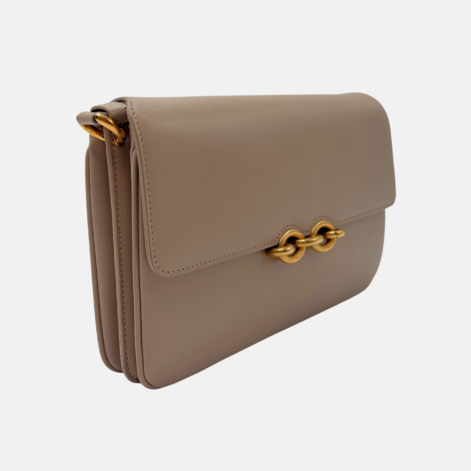 Le Maillon Tan Smooth Calfskin Shoulder Bag