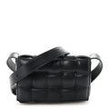 Nappa Maxi Intreccio Small Padded Cassette Crossbody Bag Deep Blue