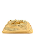 Metallic Bark Calfskin Embossed The Pouch Oversized Clutch Oro