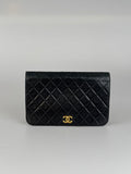 Chanel Vintage Matelassé Lambskin Shoulder Bag in Black with 24 k Gold Hardware