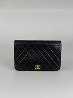 Chanel Vintage Matelassé Lambskin Shoulder Bag in Black with 24 k Gold Hardware