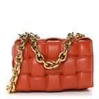 Lambskin Maxi Intreccio Padded Chain Cassette Crossbody Bag Clay