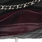 Lambskin Quilted Double Mini Flap Crossbody Black